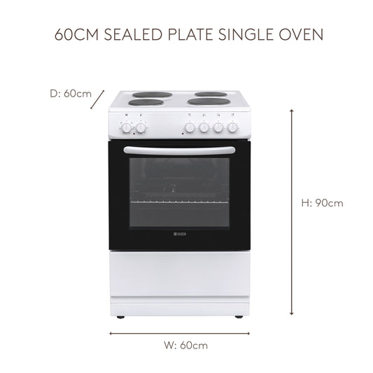 HE62SW 60cm Sealed Plate Single Oven Cookers Haden