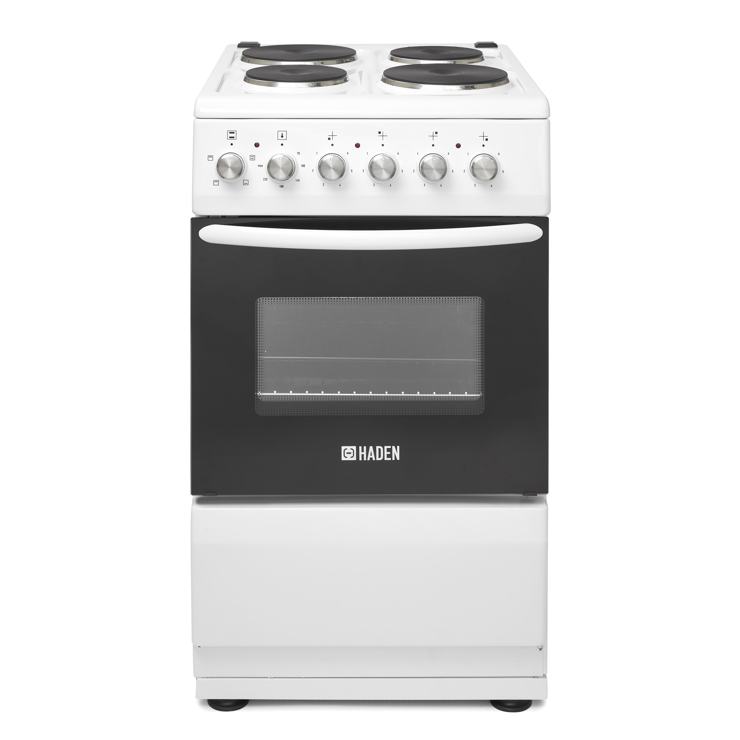 Haden HES50W 50cm Single Oven Electric Cooker - White - Yeomans Electrical