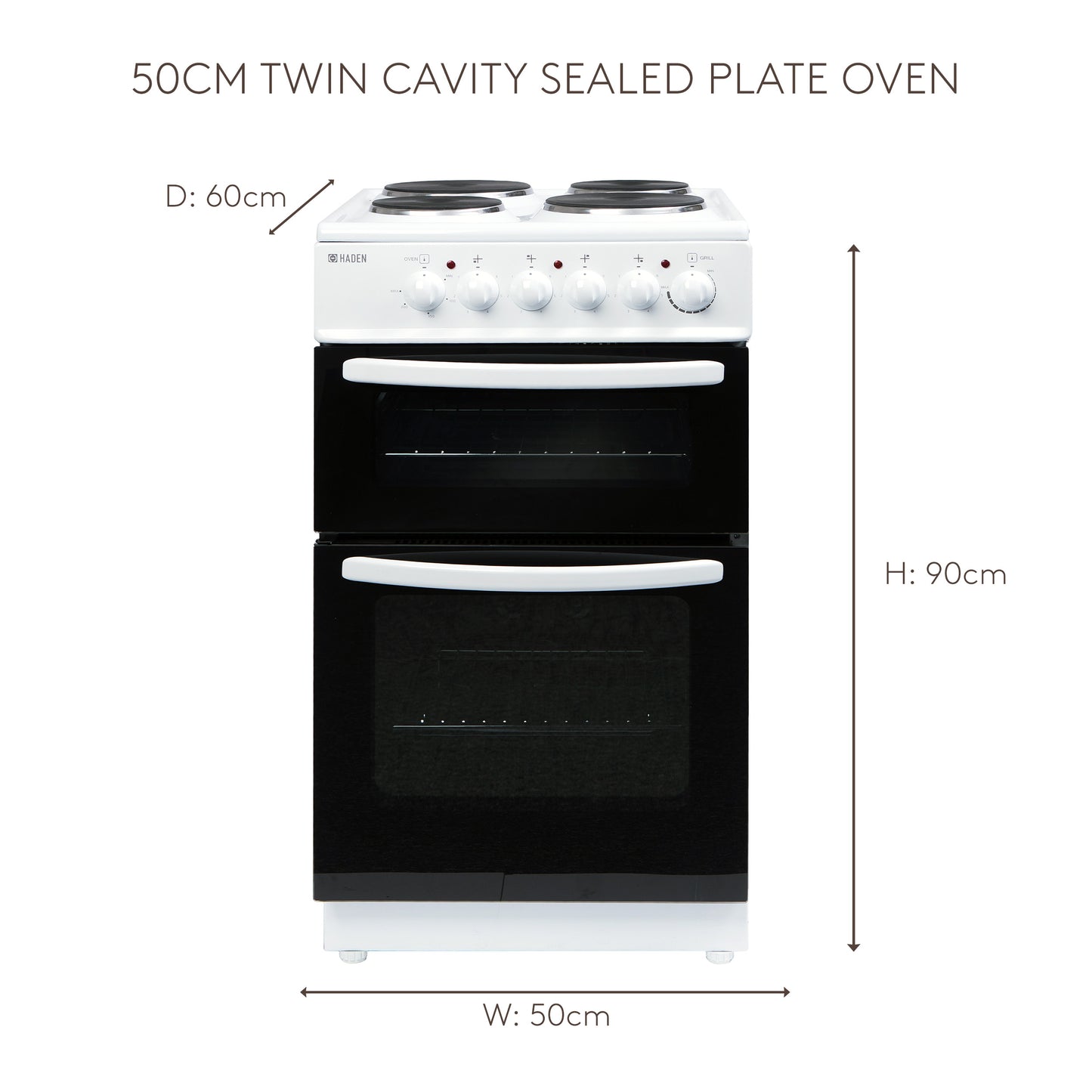 HEST50W 50cm Twin Cavity Sealed Plate Oven Cookers Haden