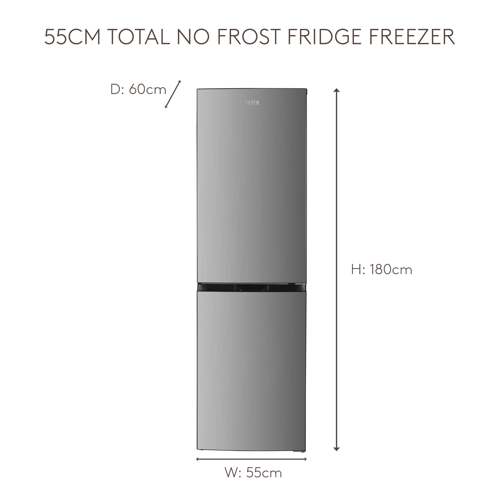 HFF1855IX 55cm Total No Frost Fridge Freezer - Inox Refrigerators Haden