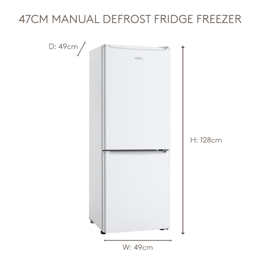 HK127 47cm Manual Defrost Fridge Freezer Refrigerators Haden