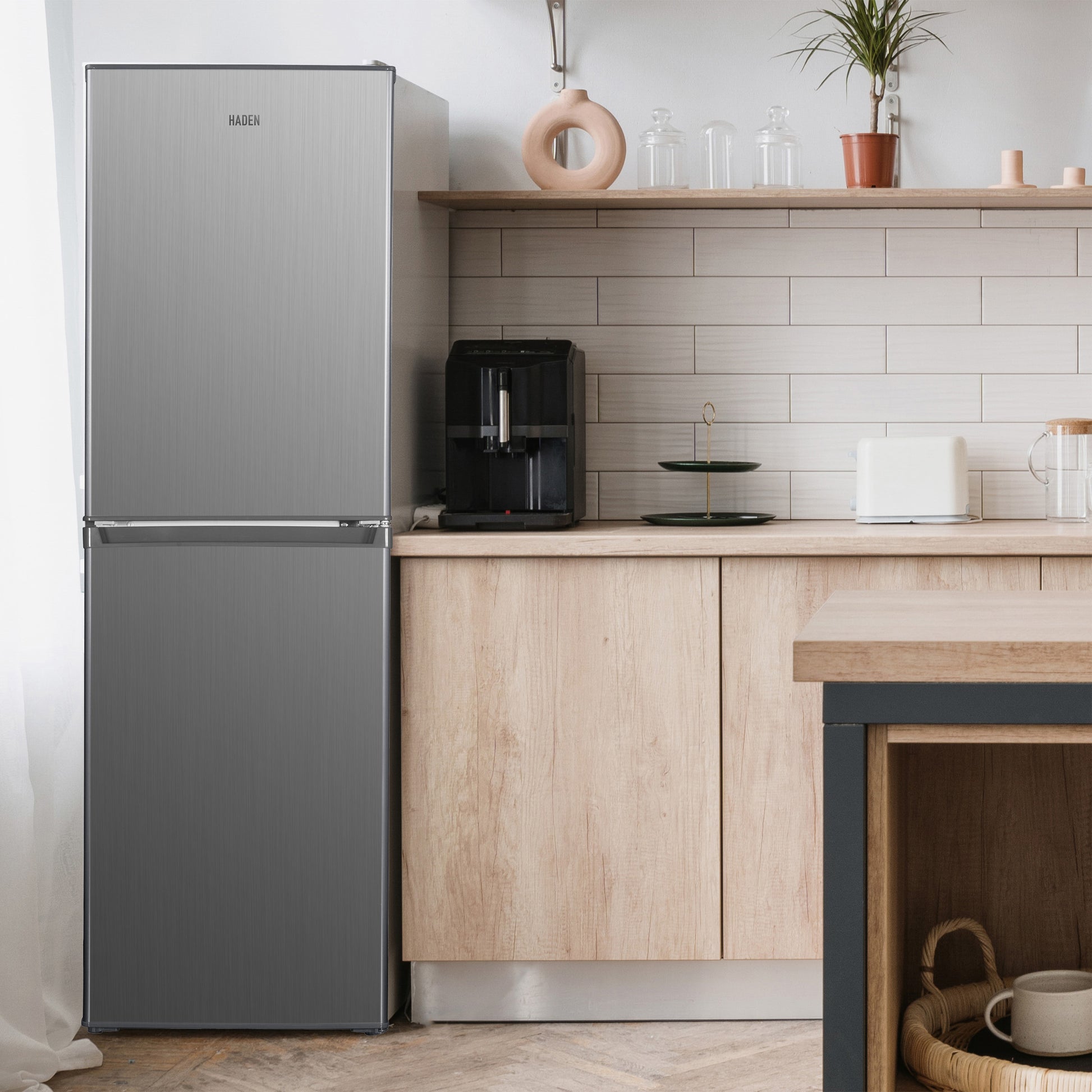 HK240IX 55cm Manual Defrost Fridge Freezer - Inox Refrigerators Haden