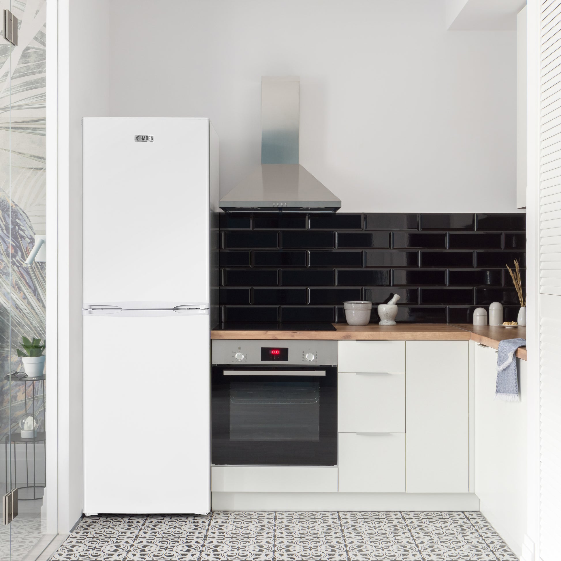 HK240W-E 55cm Manual Defrost Fridge Freezer - White Refrigerators Haden