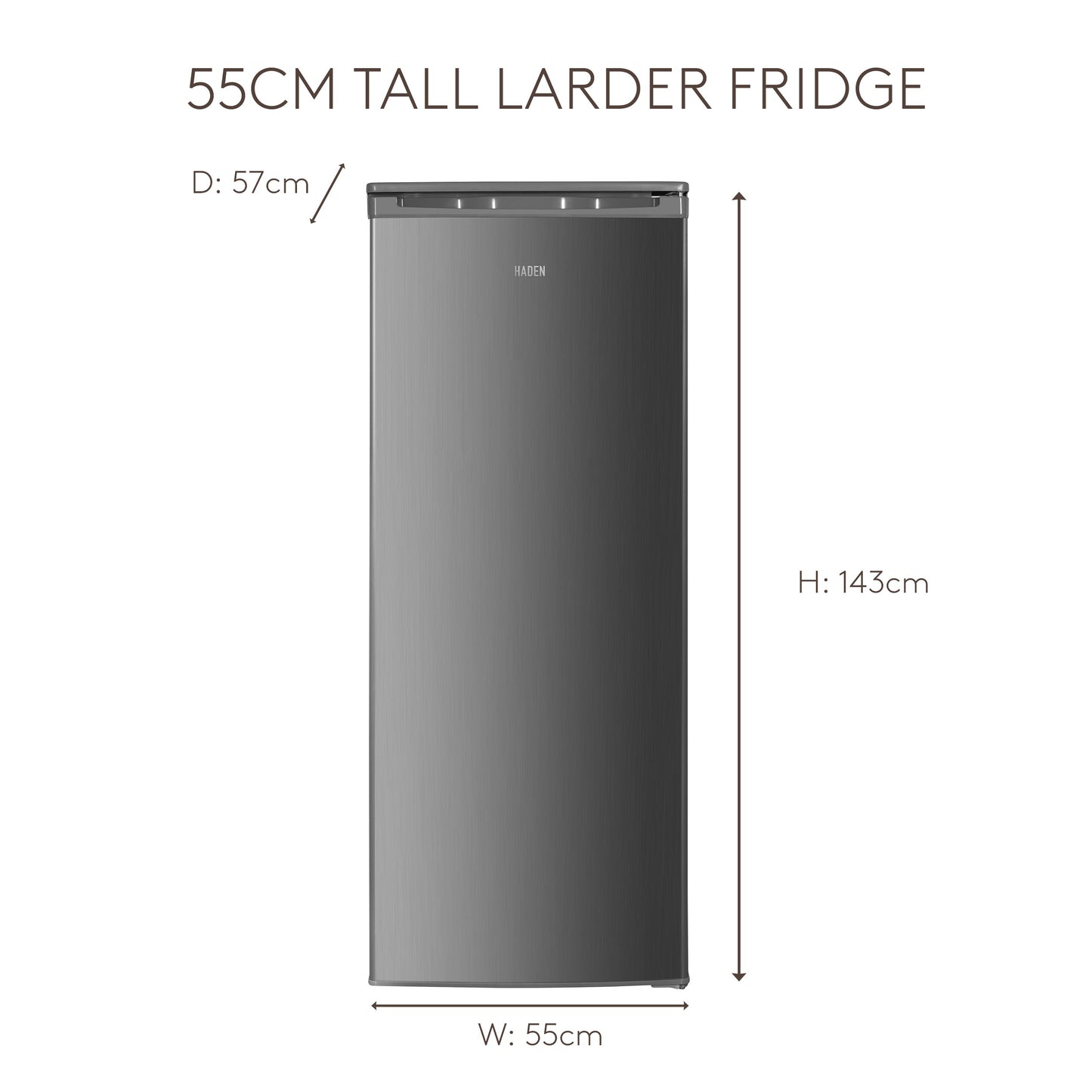 HL316IX 55cm Tall Larder Fridge - Inox Refrigerators Haden