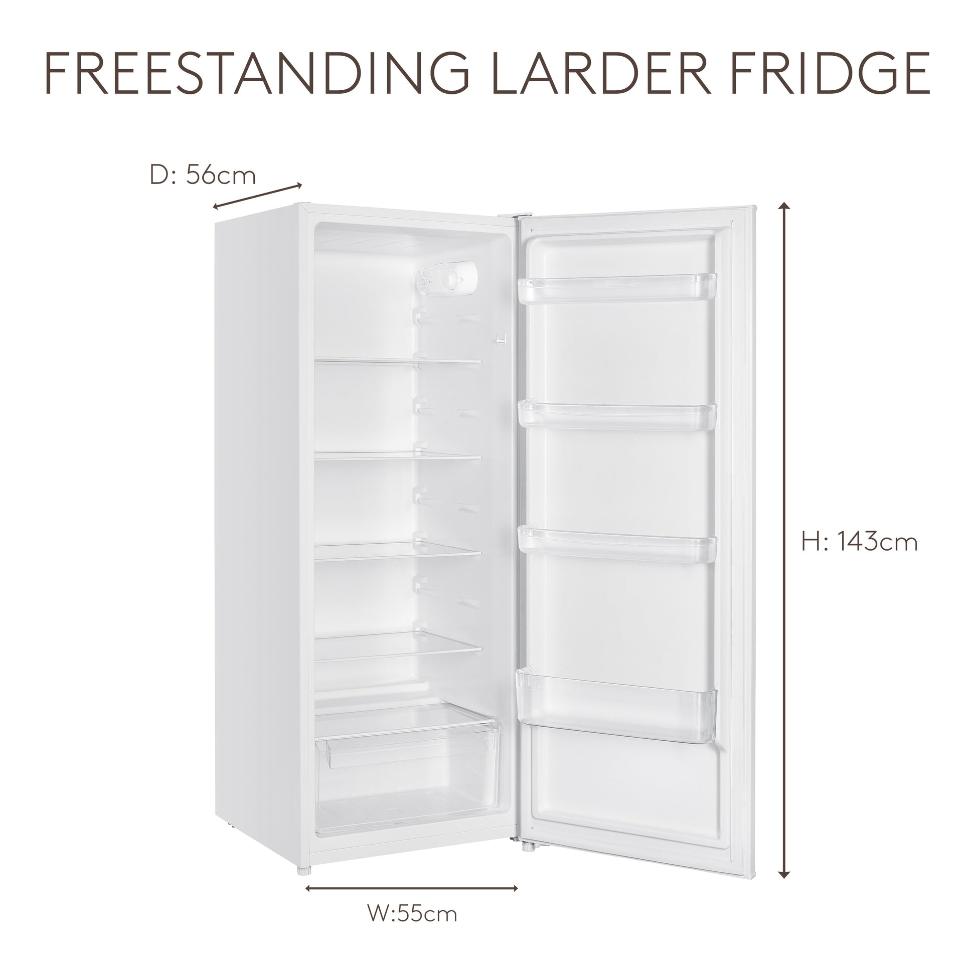 HL316W-E 55cm Tall Larder Fridge - White Refrigerators Haden