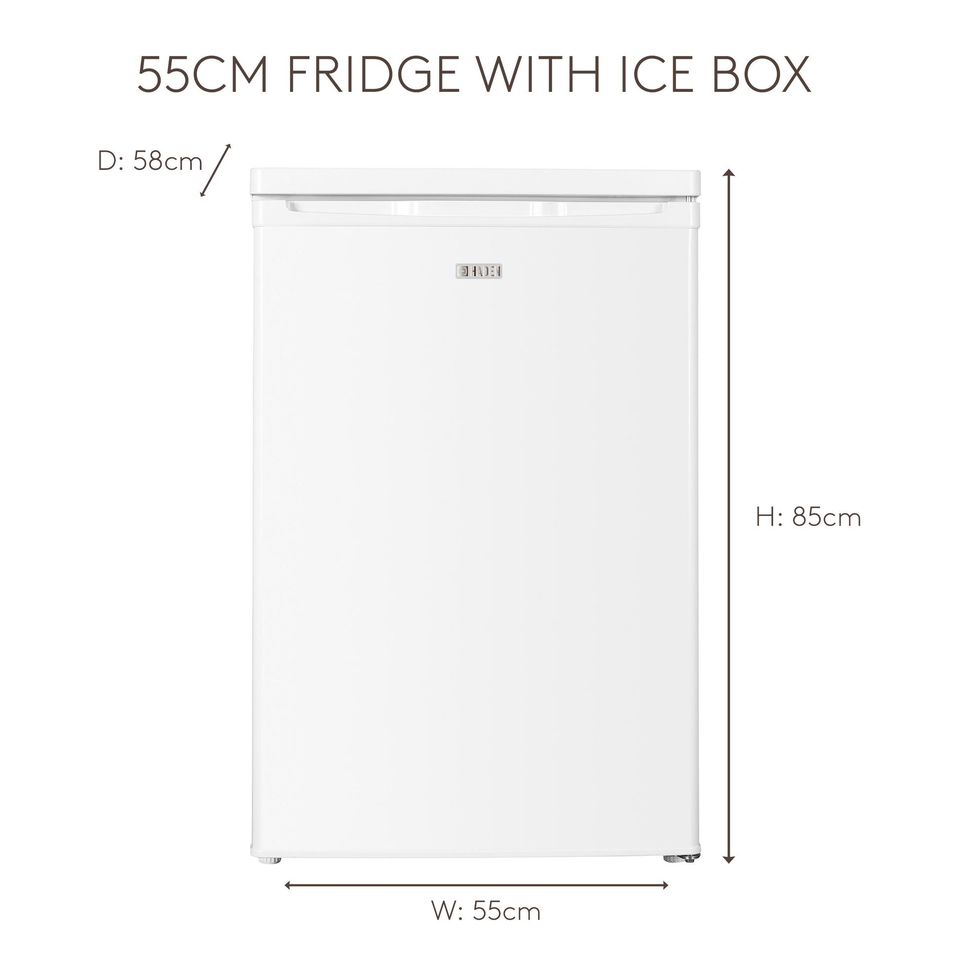 HR111W-E 55cm Fridge With Ice Box - Inox Refrigerators Haden