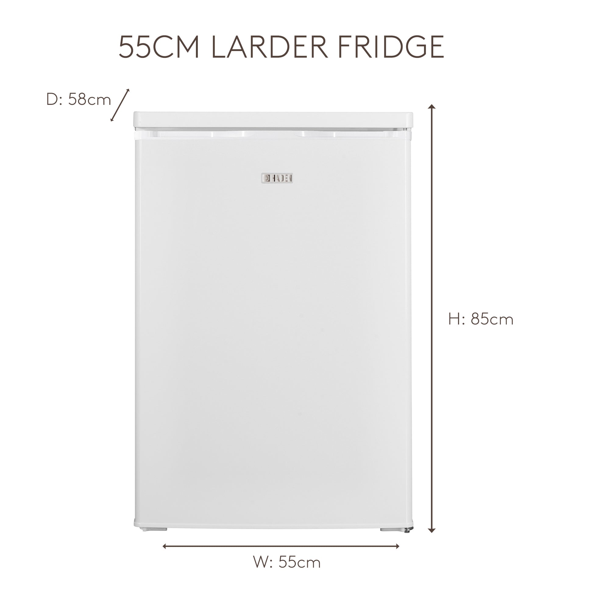 HR128W-E 55cm Larder Fridge - White Refrigerators Haden