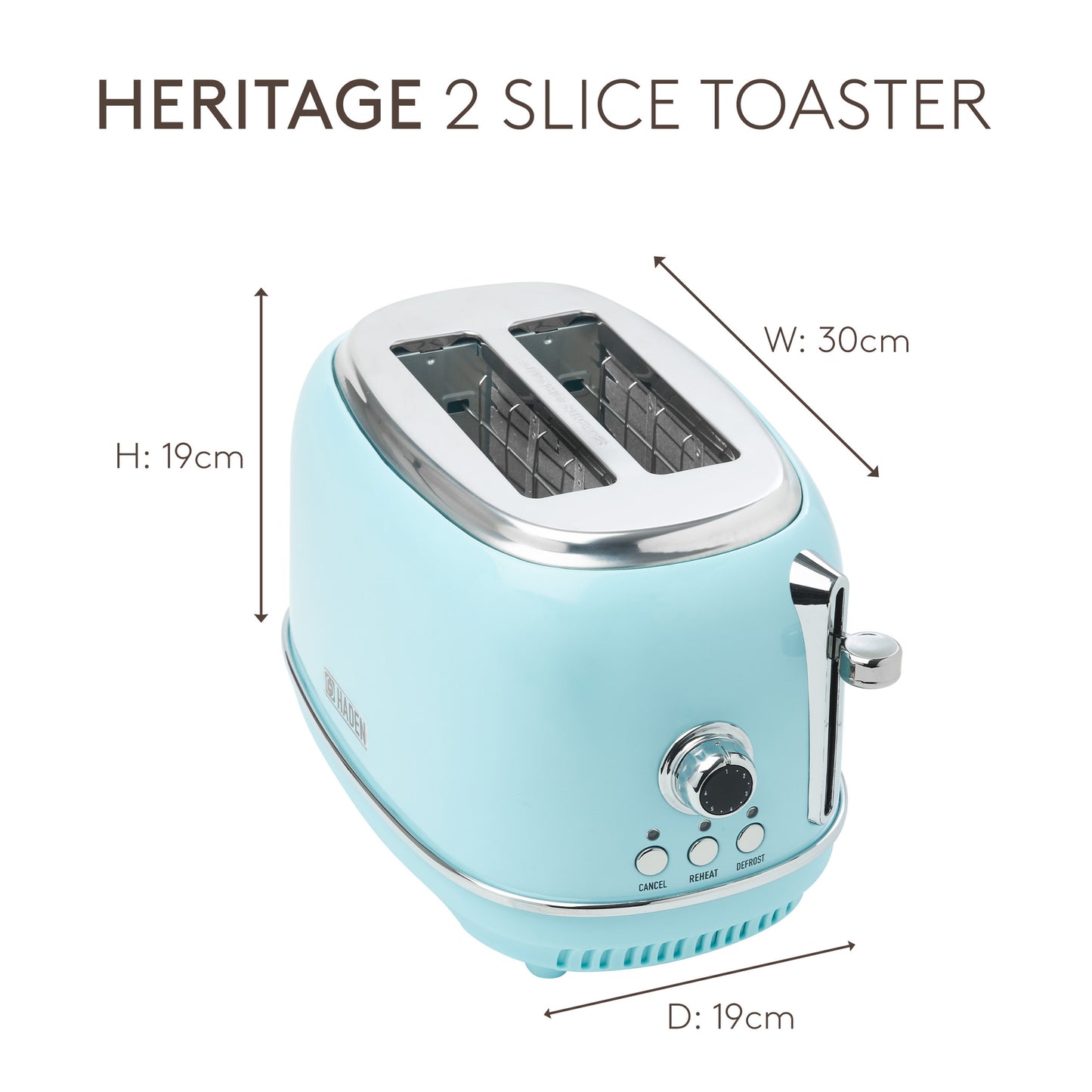 Haden Heritage 2-Slice Turquoise Toaster Toasters Haden