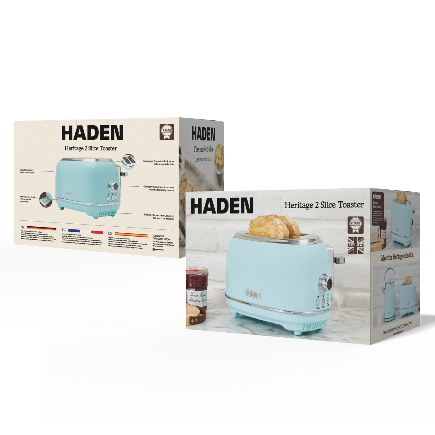Haden Heritage 2-Slice Turquoise Toaster Toasters Haden
