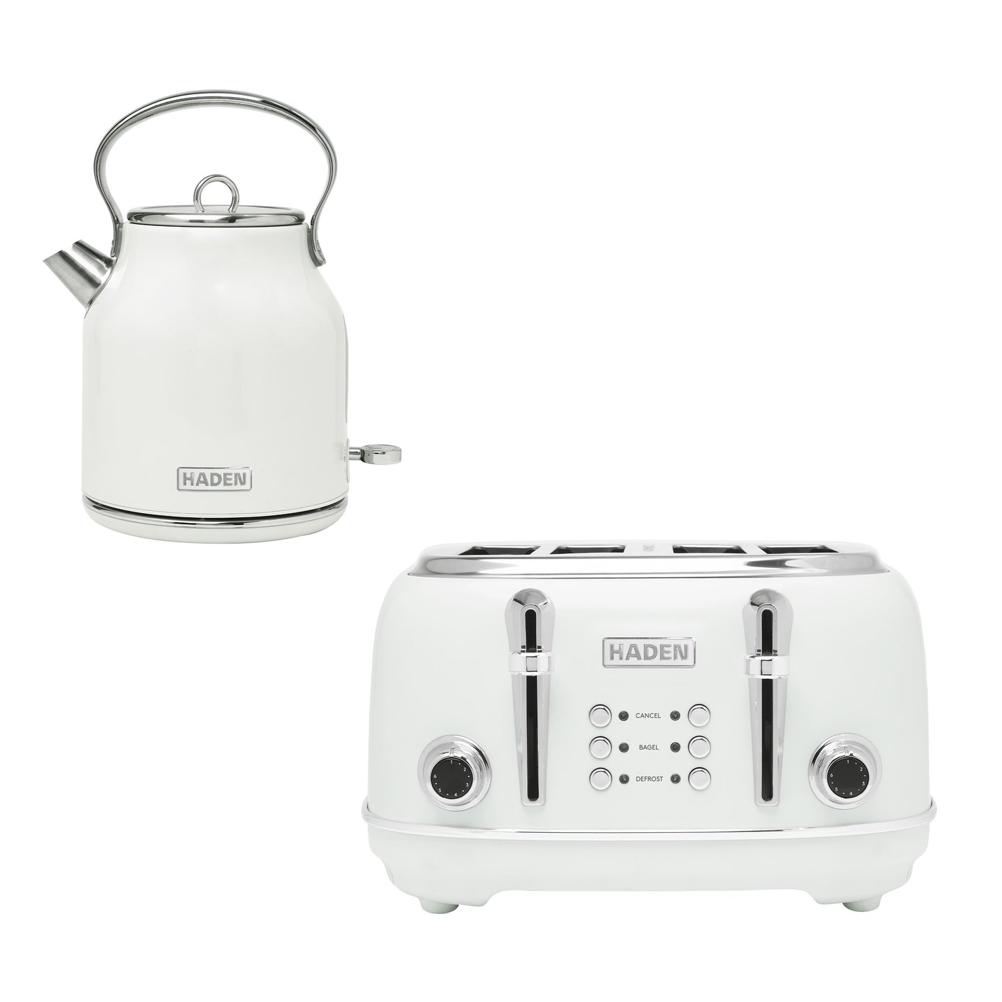 Haden Heritage Ivory Kettle and 4 Slice Toaster Twin Pack Bundle Haden