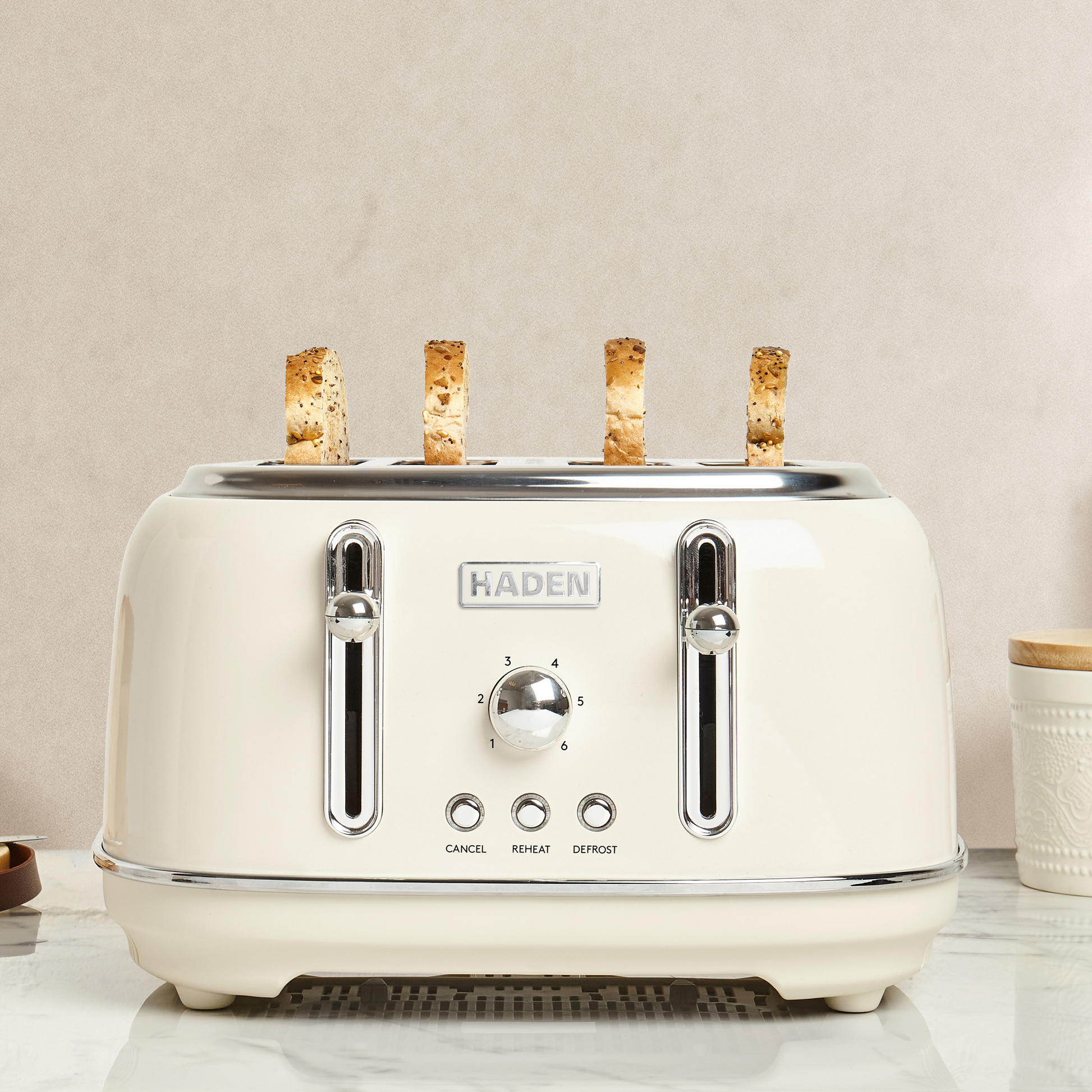 Haden Highclere Cream 4 Slice Toaster Toasters Haden