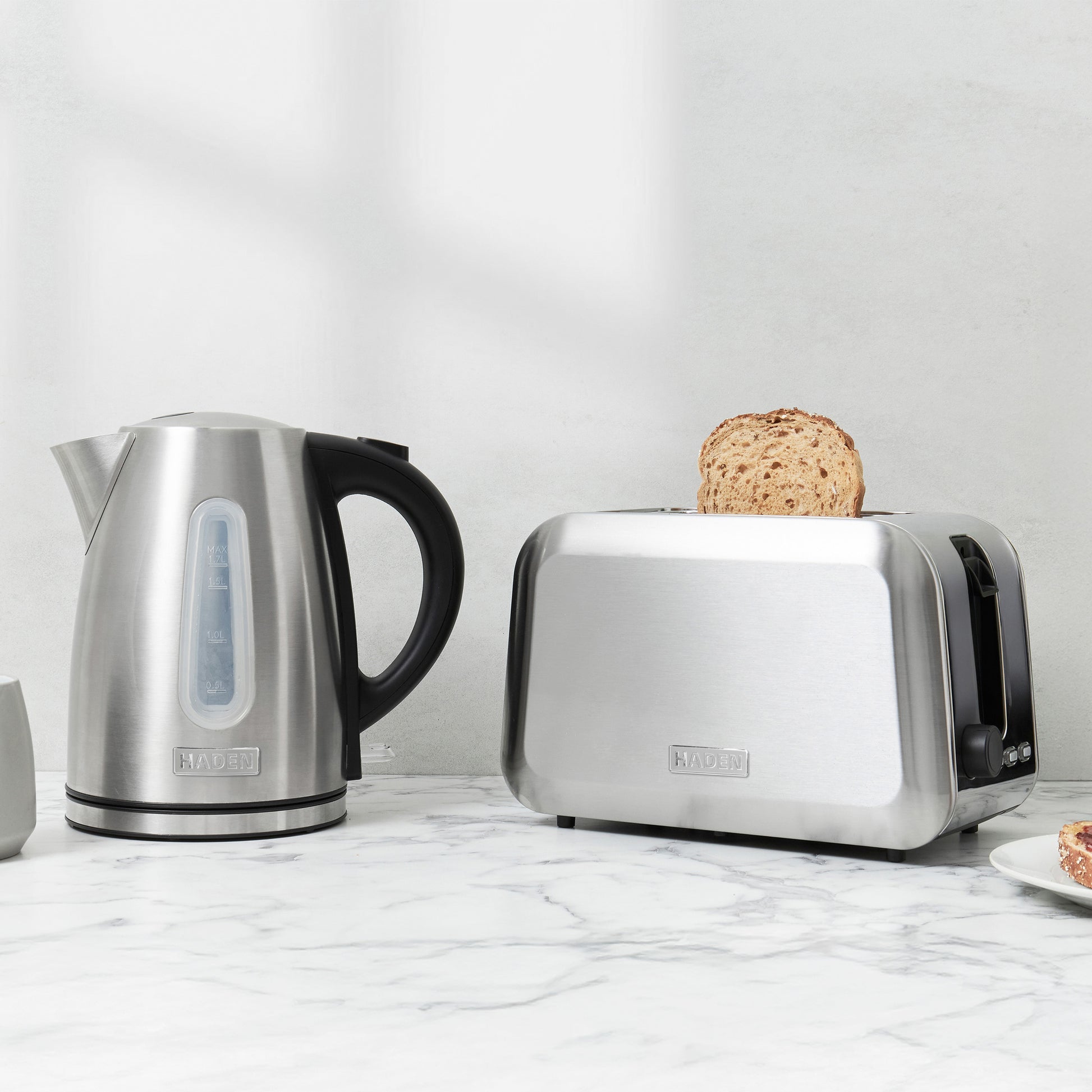 Haden Stoke Brushed Steel 2 Slice Toaster Toasters Haden