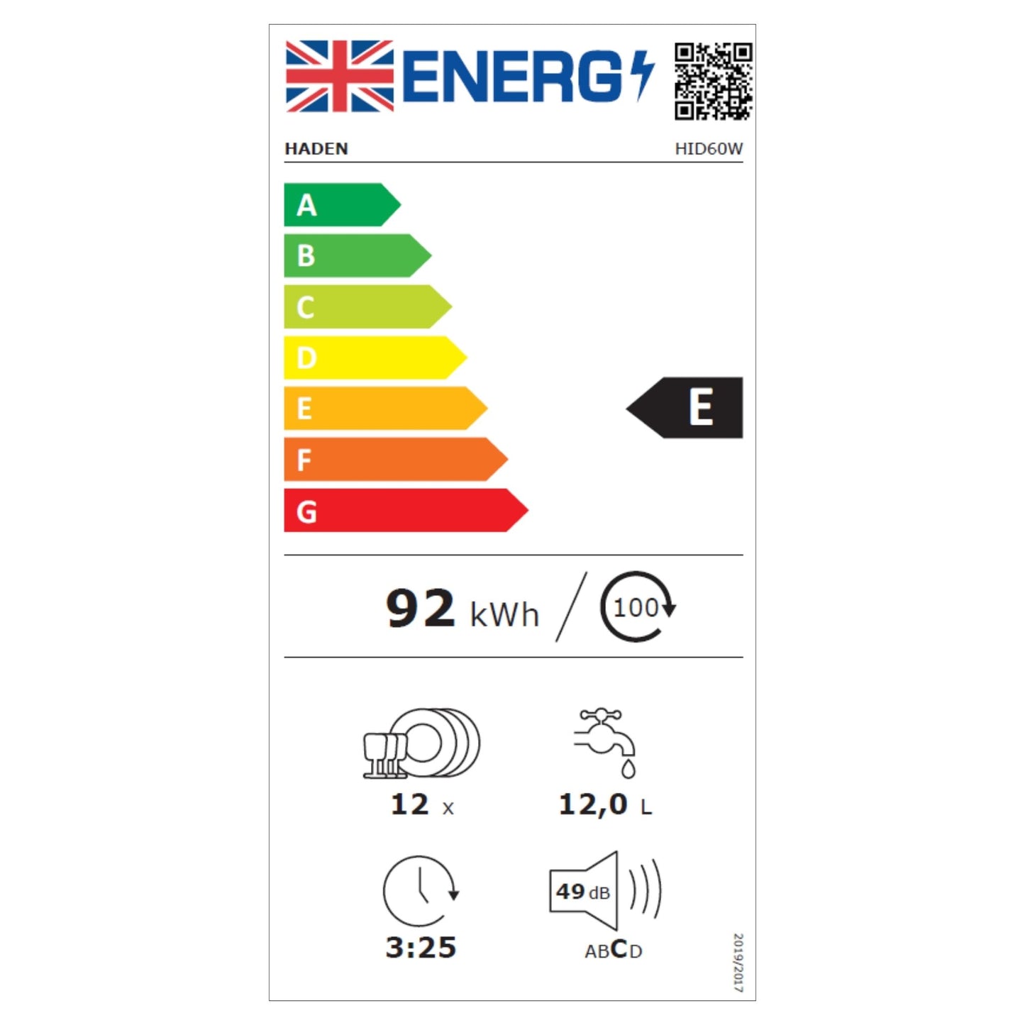 HID60W 60cm Built-In Dishwasher dishwasher Haden