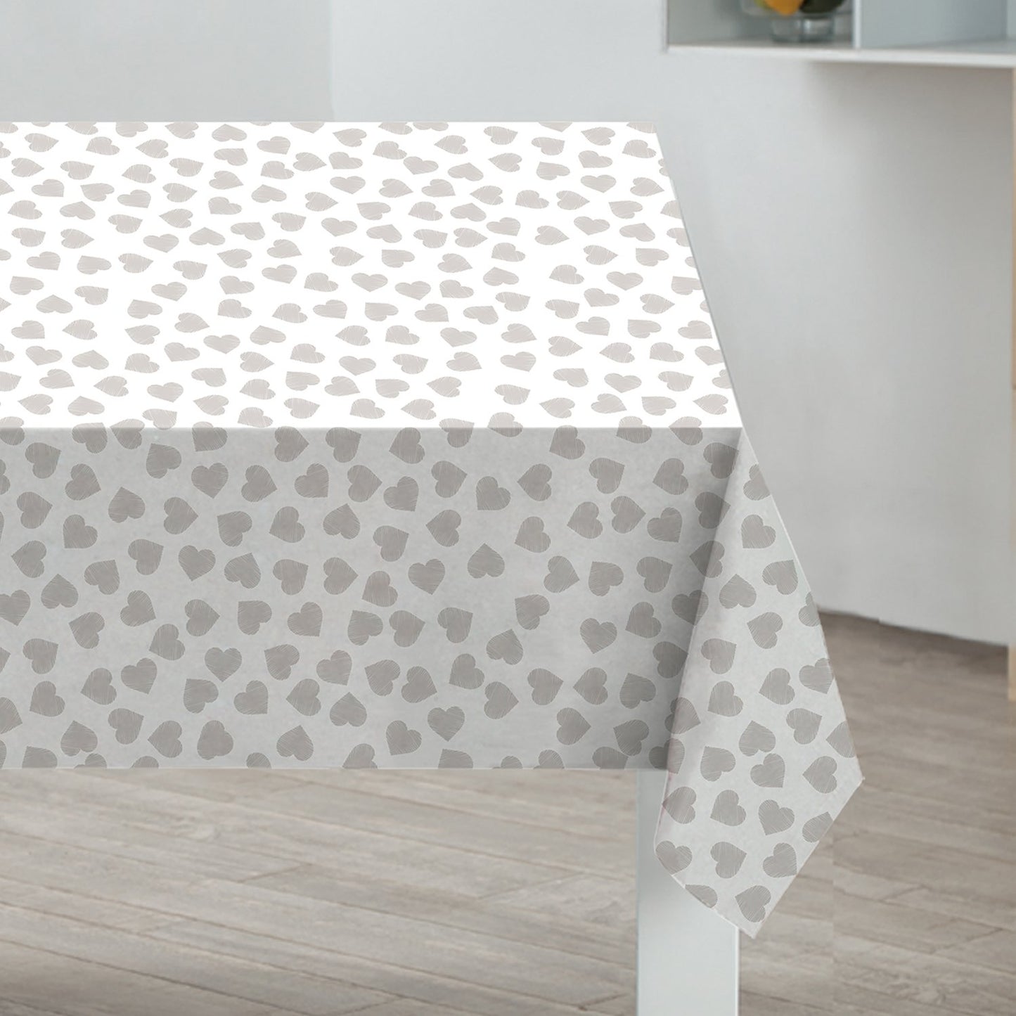Hearts PVC Tablecloth Dining Sabichi Homewares Ltd 132 x 178cm