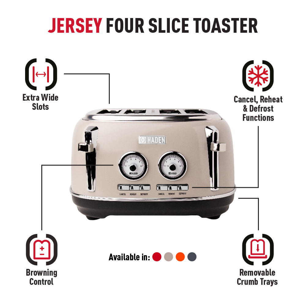 Haden Jersey Putty 4 Slice Toaster