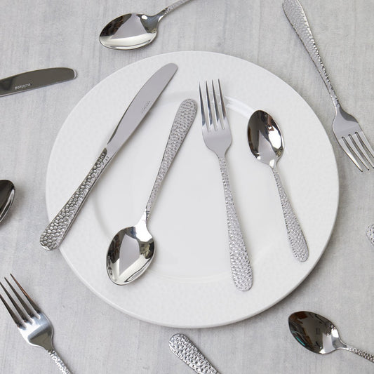 Hammered 24pc Cutlery Set Dining Sabichi Homewares Ltd