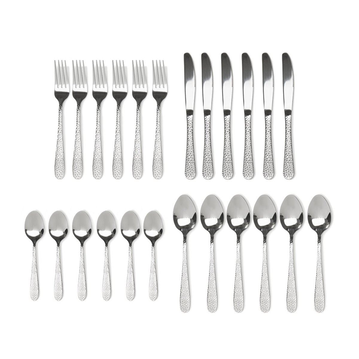 Hammered 24pc Cutlery Set Dining Sabichi Homewares Ltd