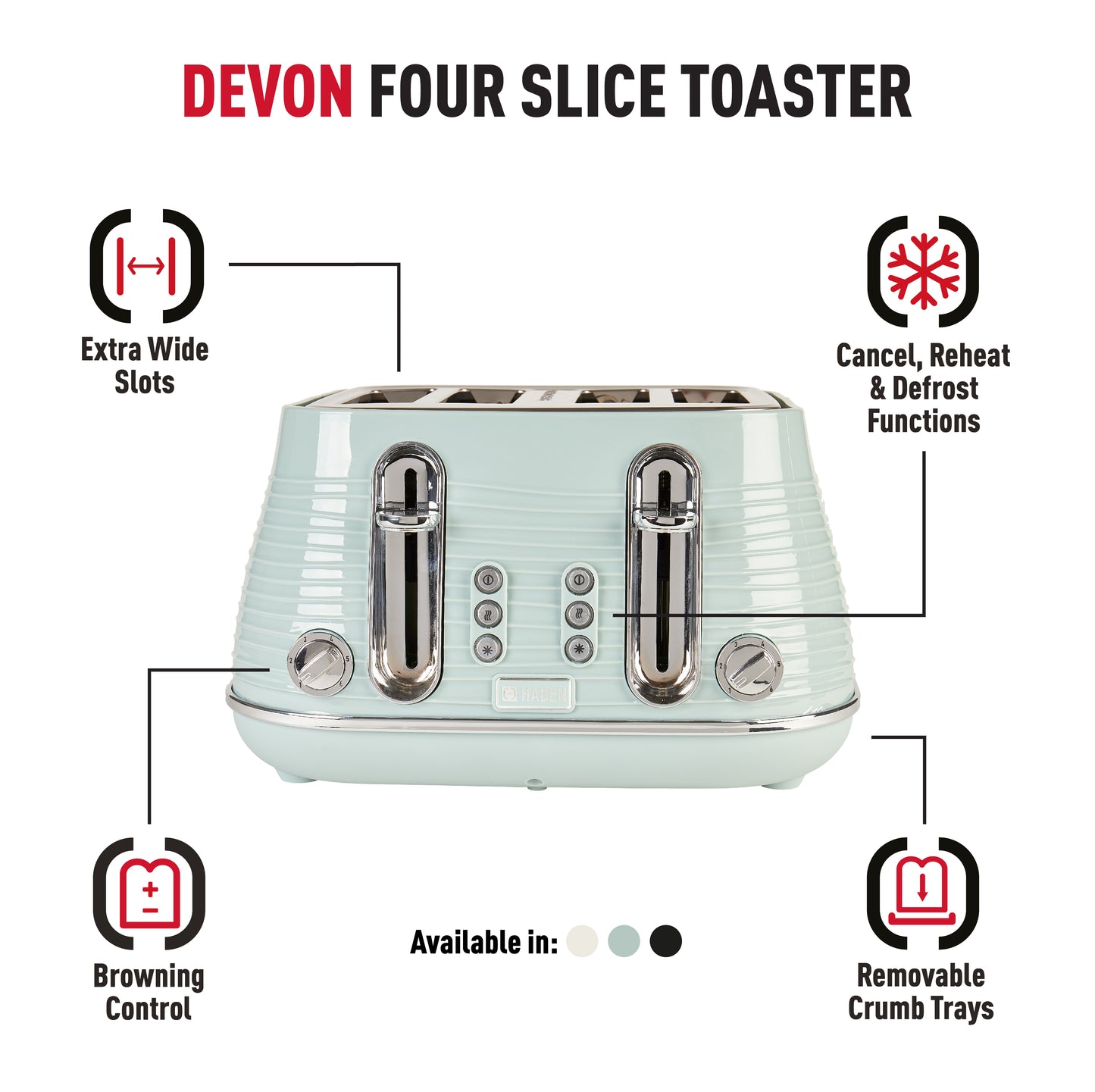 Haden Devon Eucalyptus 4 Slice Toaster