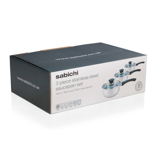 3pc Day To Day Saucepan Set Kitchen Sabichi Homewares Ltd