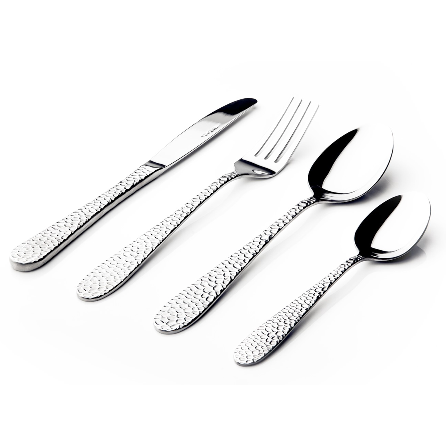 Hammered 16pc Cutlery Set Dining Sabichi Homewares Ltd Silver