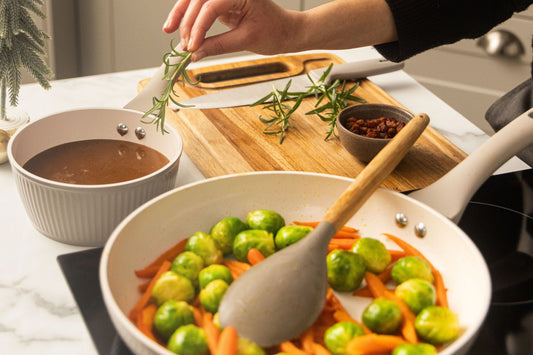Brussels Sprouts & Carrots with Beef Gravy