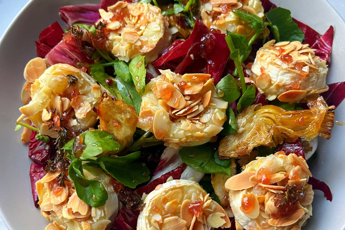 Crispy Artichoke and Goat’s Cheese Salad