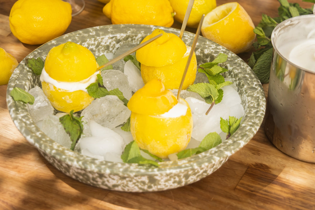 Lemon Ice Cream in Frozen Lemon Shells