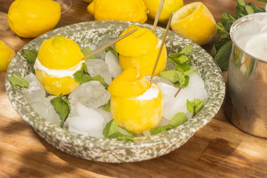 Lemon Ice Cream in Frozen Lemon Shells