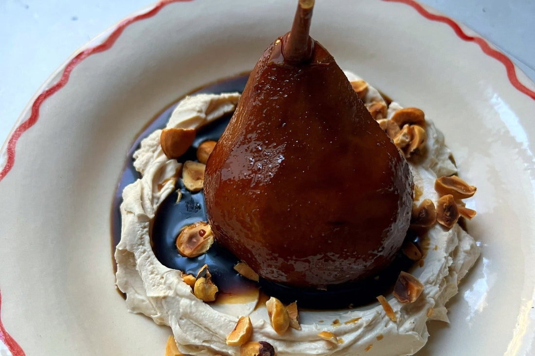 Coffee Poached Pears & Whipped Mascarpone