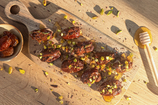 Chocolate Pistachio Stuffed Dates