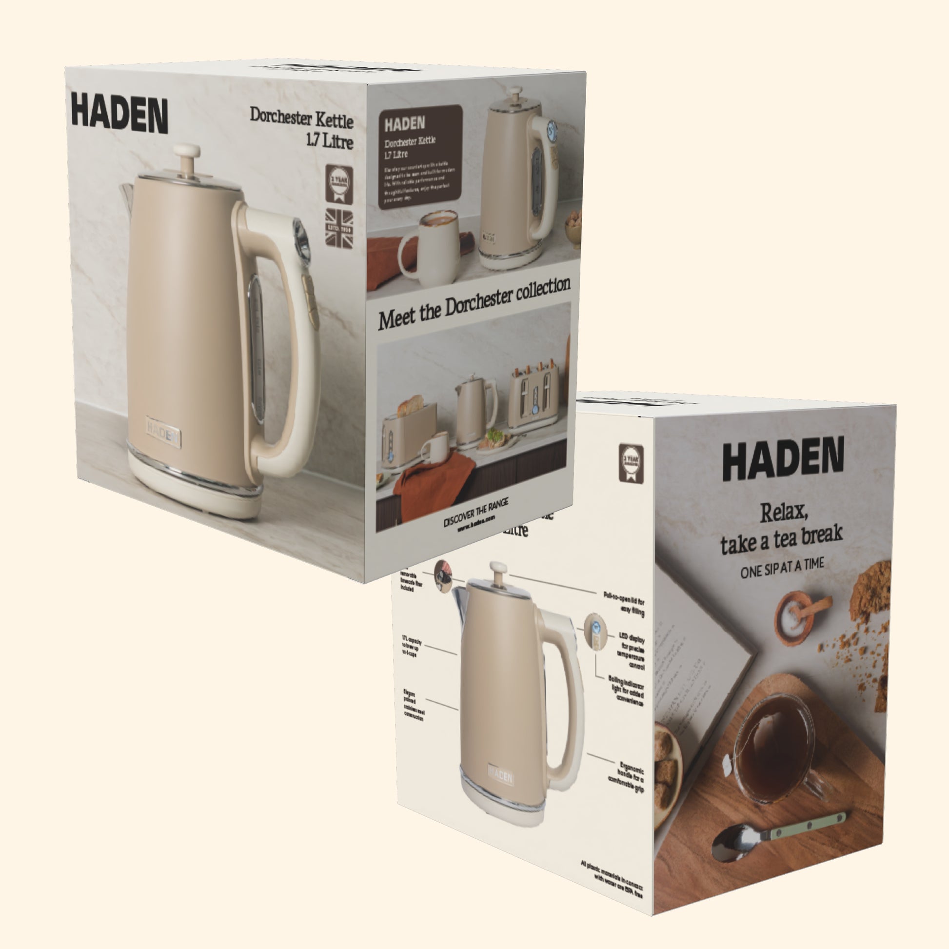 Haden Dorchester Digital Variable Temperature Kettle Cashmere Beige Electric Kettles Haden