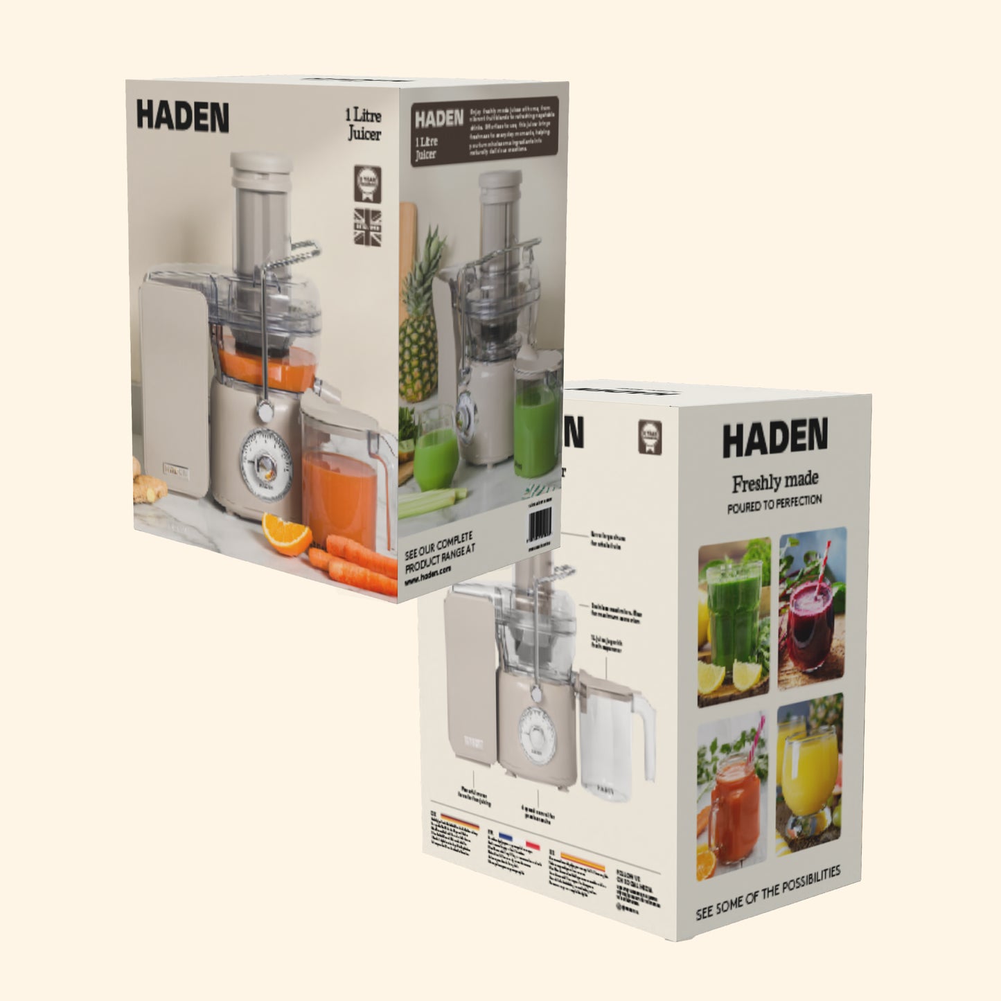 Haden 1L Juicer – Putty Beige Juicer Haden