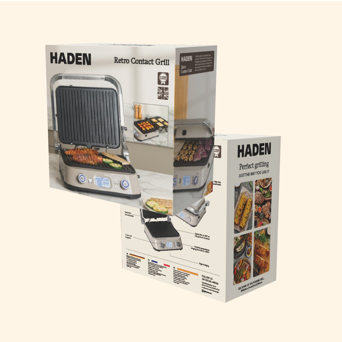 Haden Retro Grill – Putty Beige Electric Grill Haden