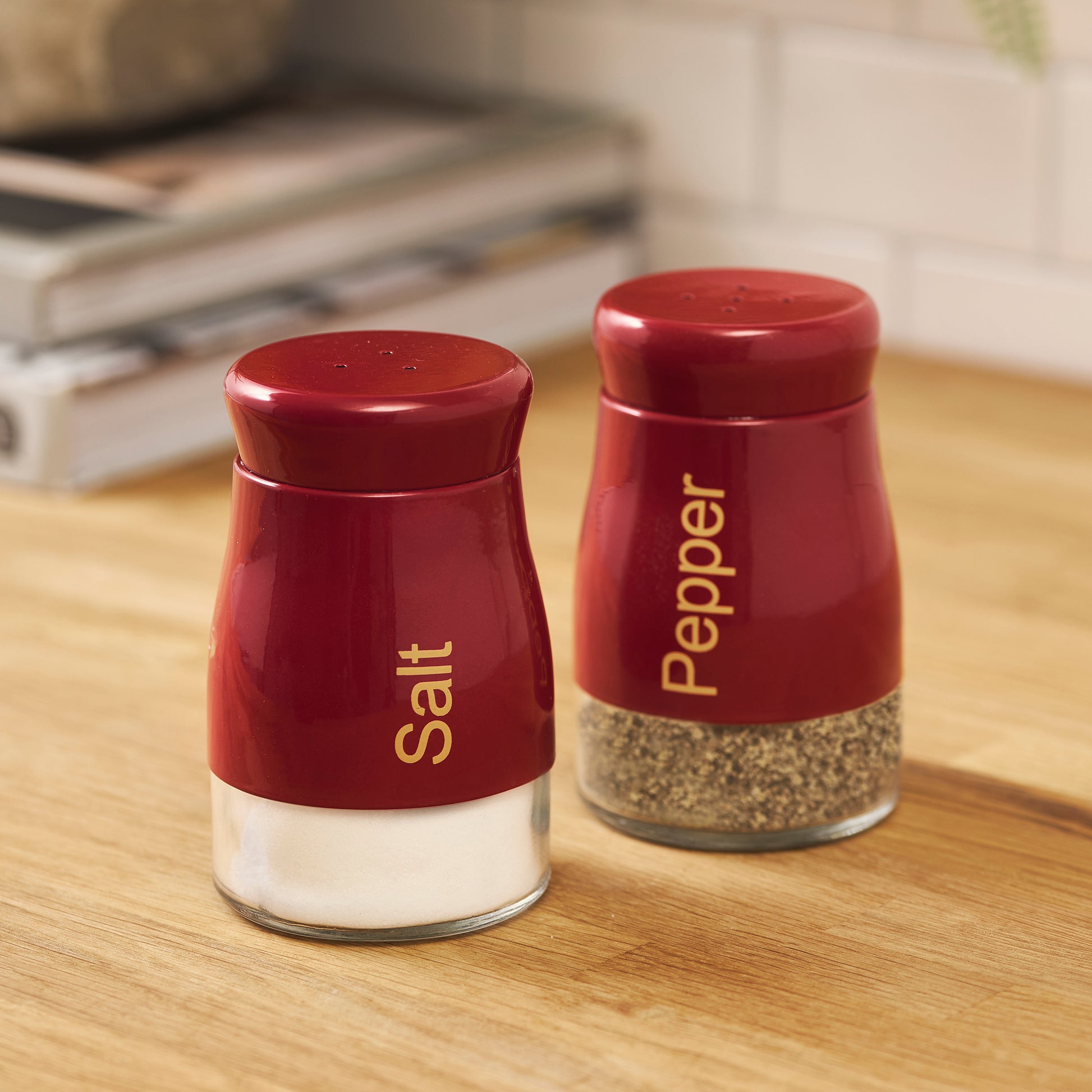 Red Salt & Pepper Set Kitchen Sabichi Homewares Ltd