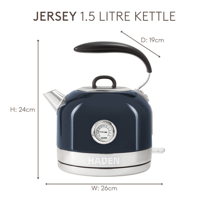 Haden Jersey Steel Blue Kettle Electric Kettles Haden