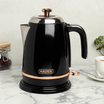 Haden Salcombe Black and Copper Kettle Electric Kettles Haden