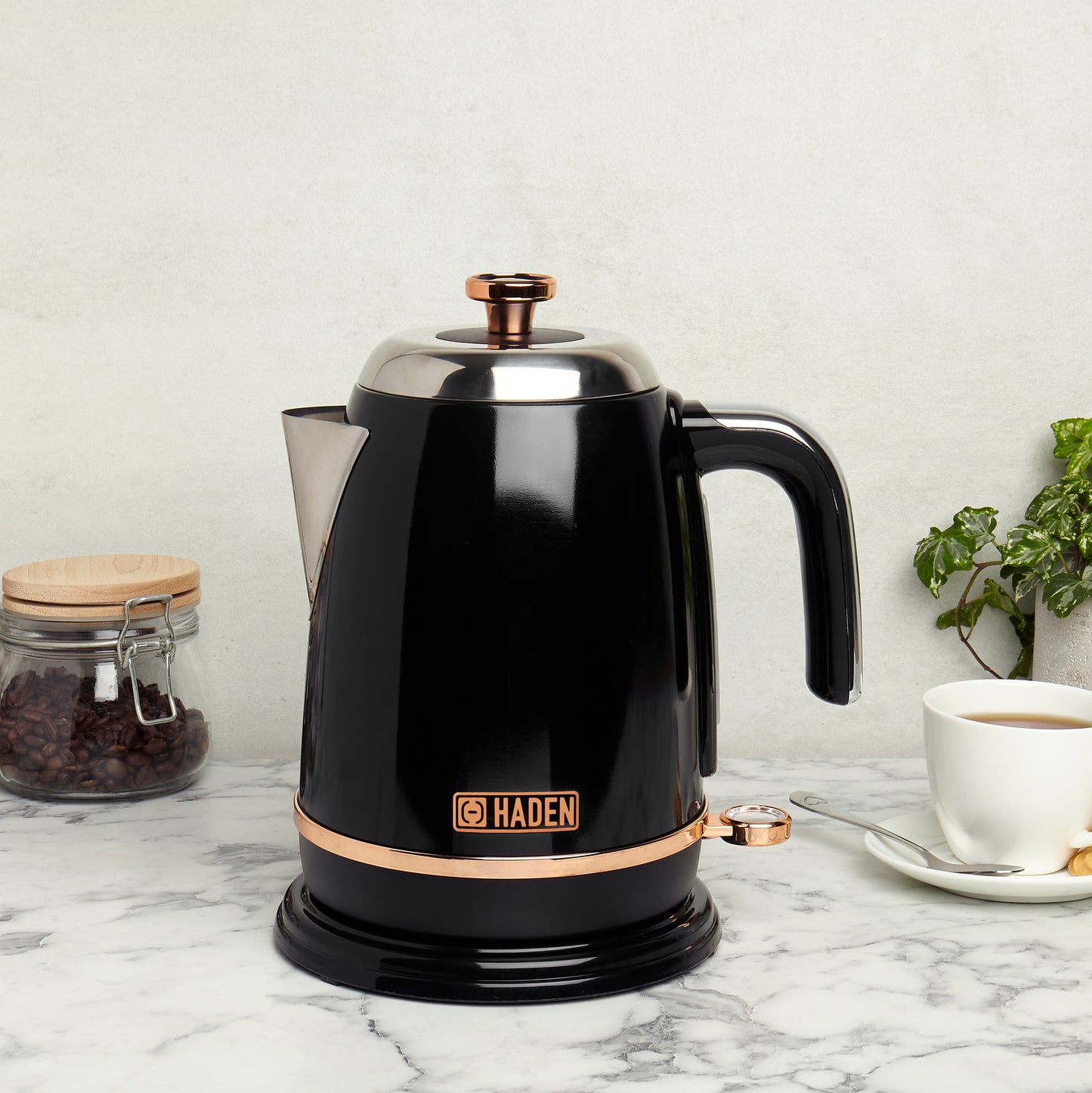 Haden Salcombe Black and Copper Kettle Electric Kettles Haden