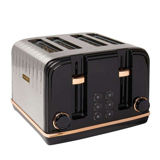 Haden Salcombe Black and Copper 4 Slice Toaster Toasters Haden
