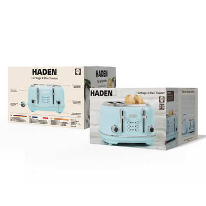 Haden Heritage Turquoise 4 Slice Toaster Toasters Haden