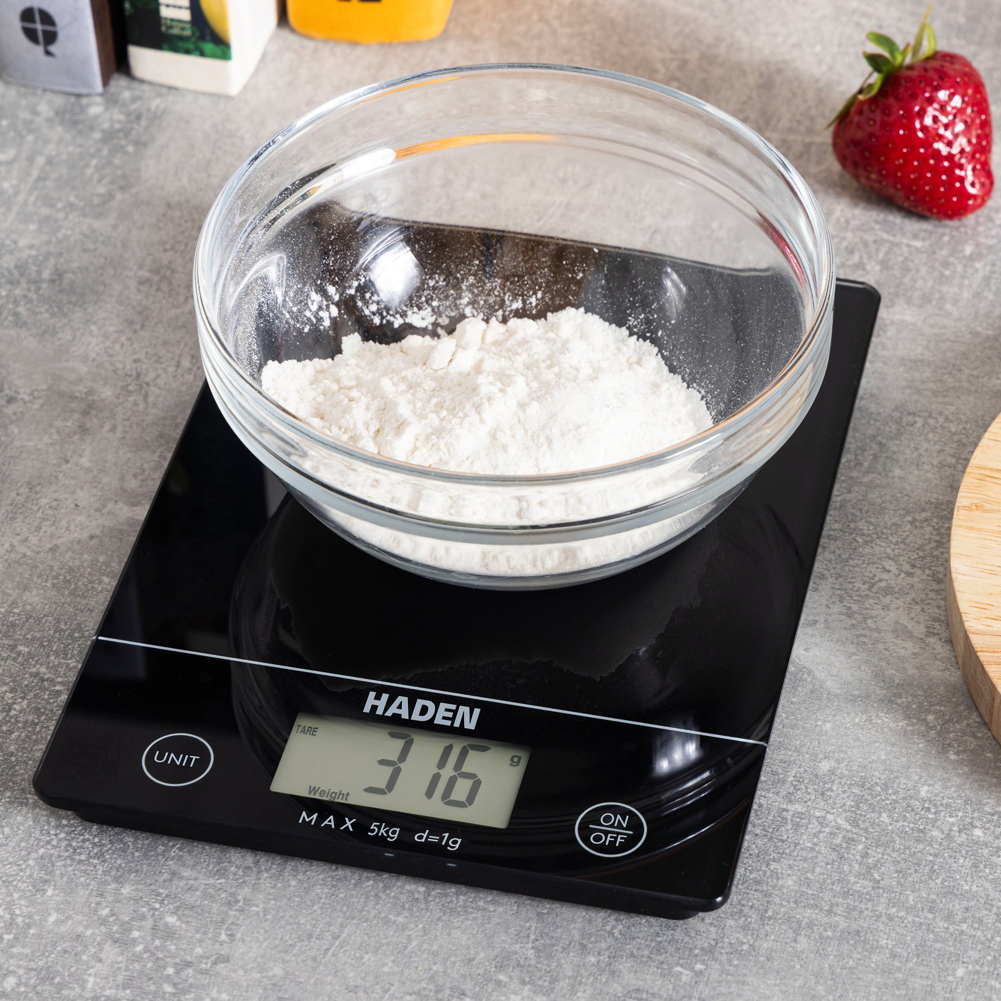 Black Digital 5kg Slim Line Kitchen Scales Kitchen Haden