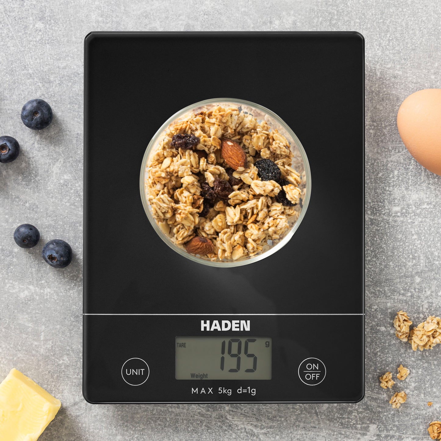 Black Digital 5kg Slim Line Kitchen Scales Kitchen Haden