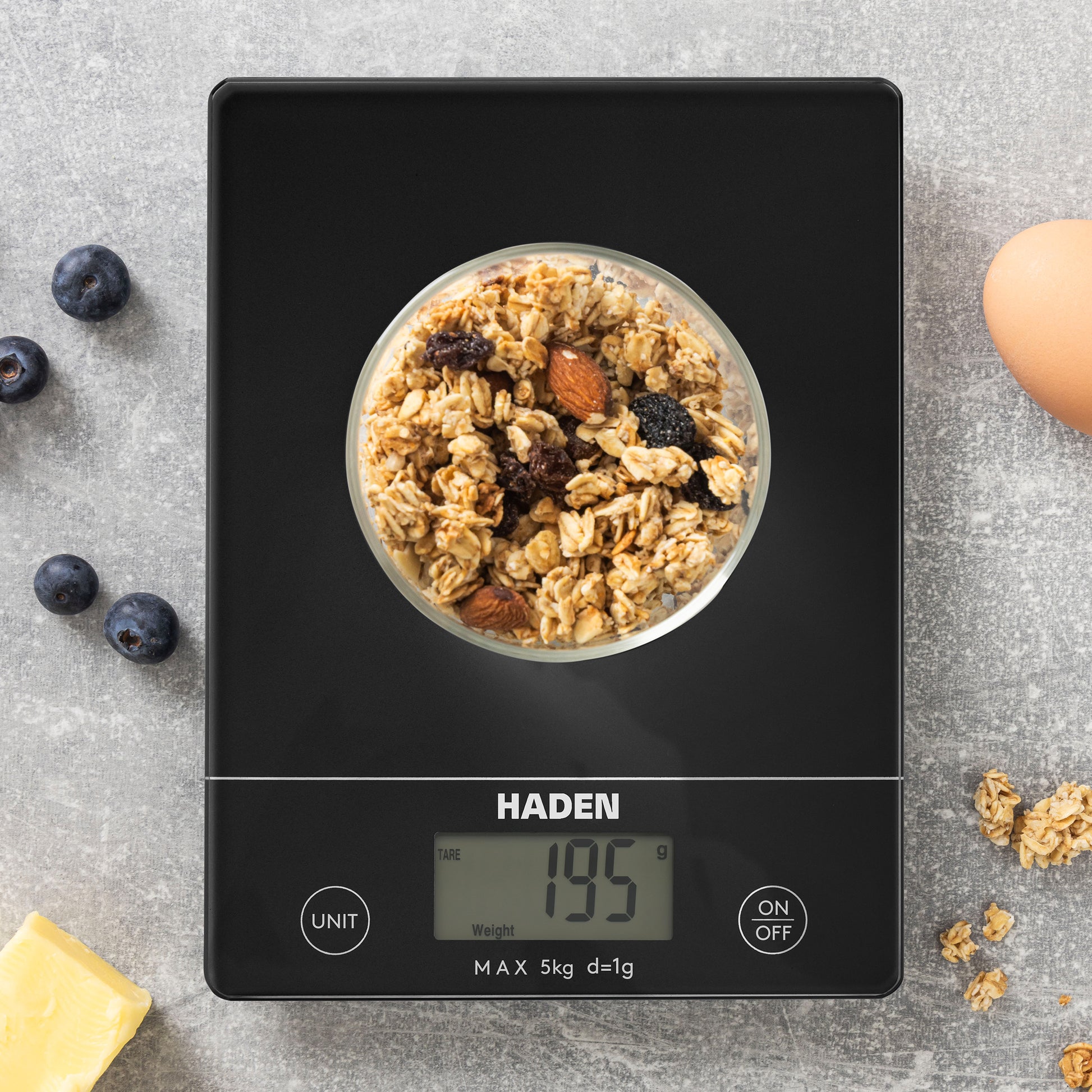 Black Digital 5kg Slim Line Kitchen Scales Kitchen Haden