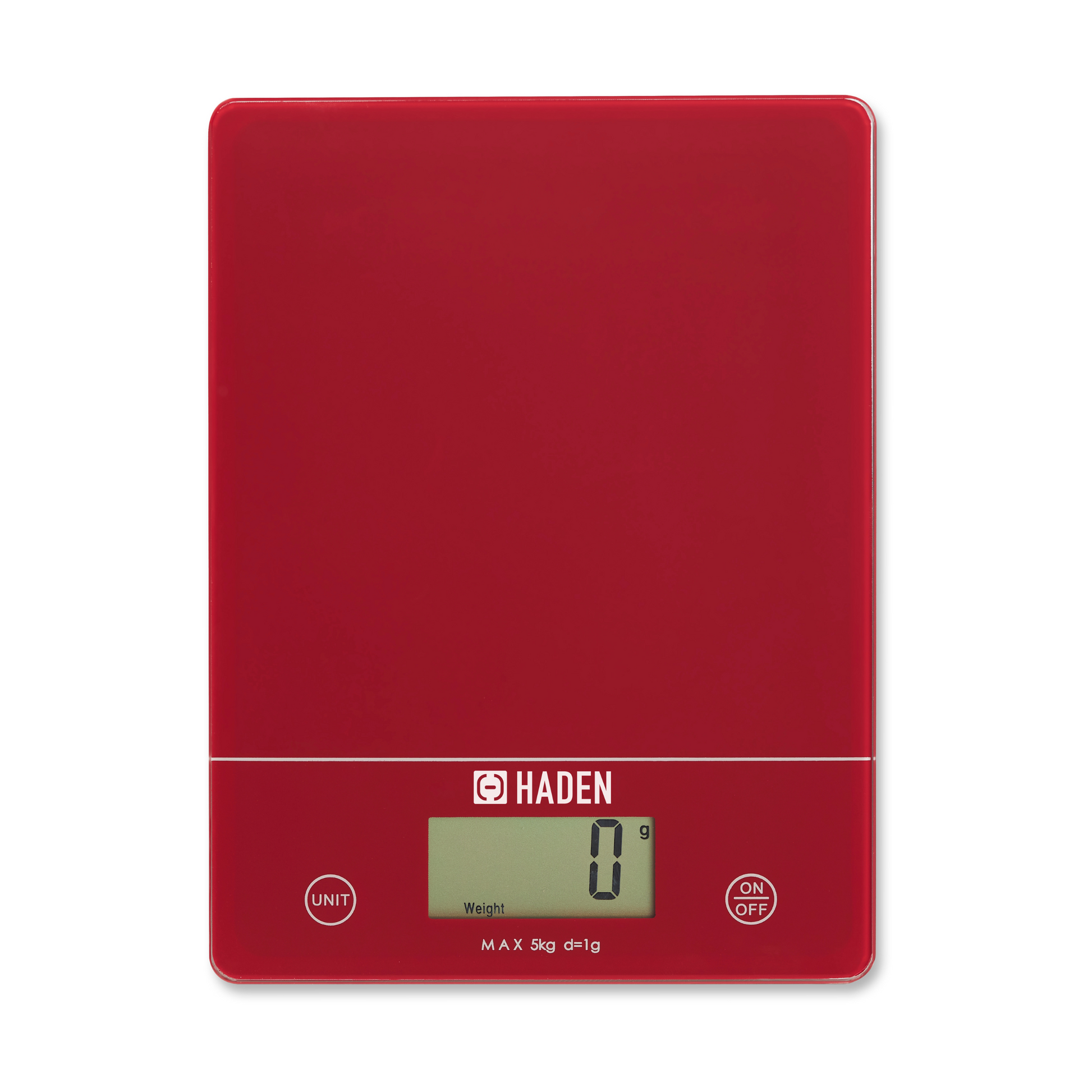 Red Digital 5kg Slim Line Kitchen Scales Kitchen Sabichi Homewares Ltd