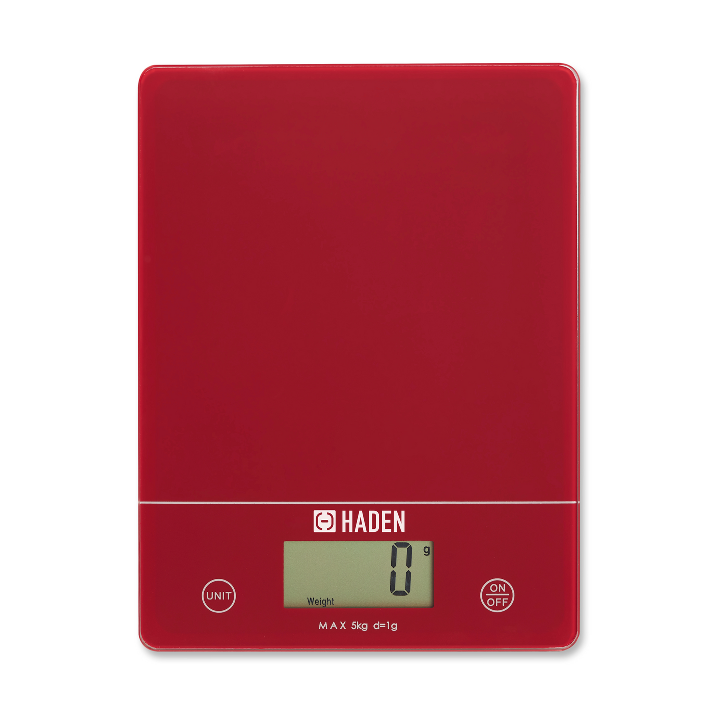 Red Digital 5kg Slim Line Kitchen Scales