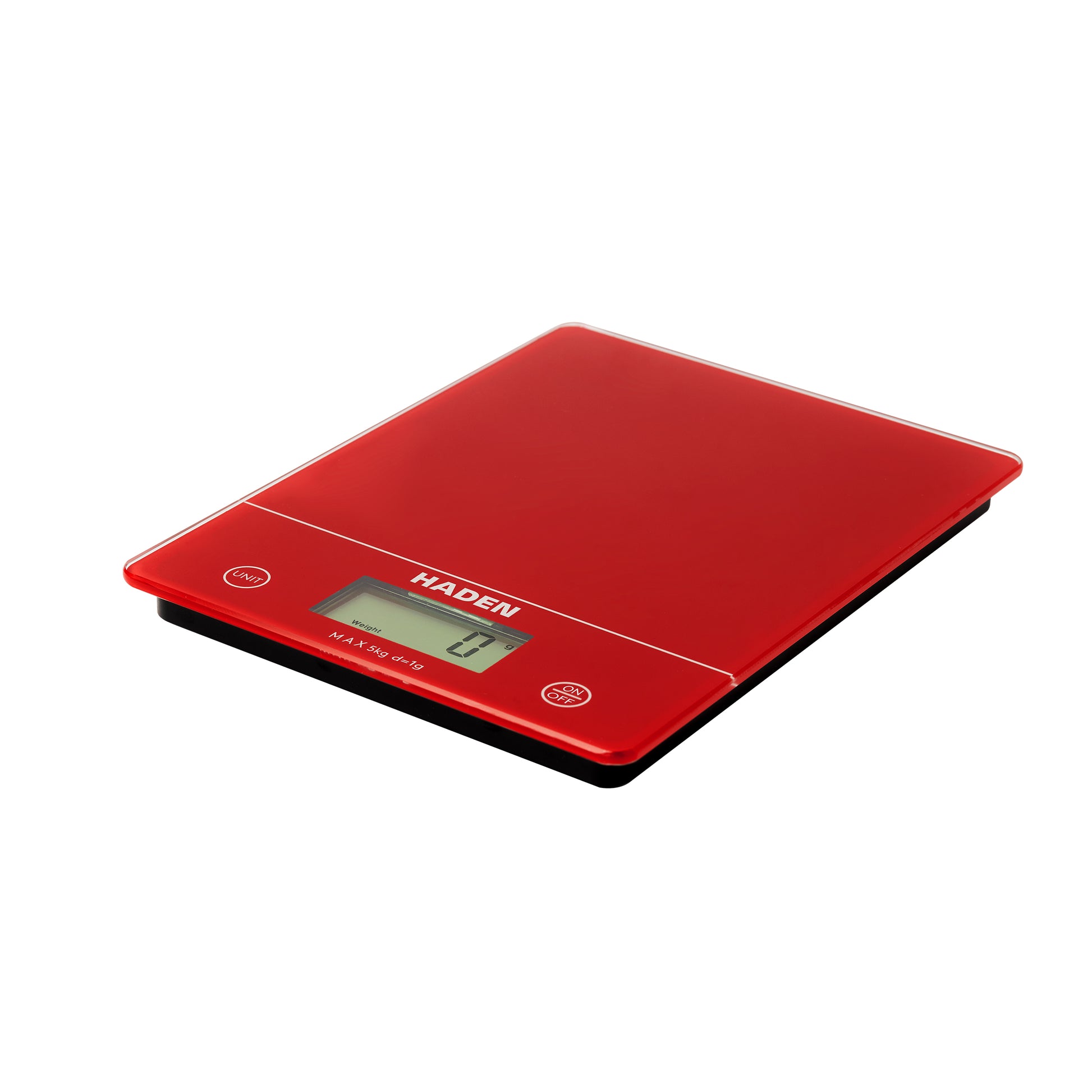 Red Digital 5kg Slim Line Kitchen Scales Kitchen Sabichi Homewares Ltd