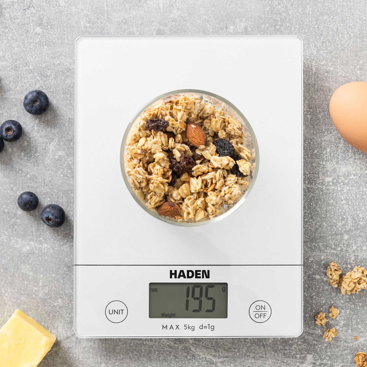White Digital 5kg Slim Line Kitchen Scales Kitchen Sabichi Homewares Ltd