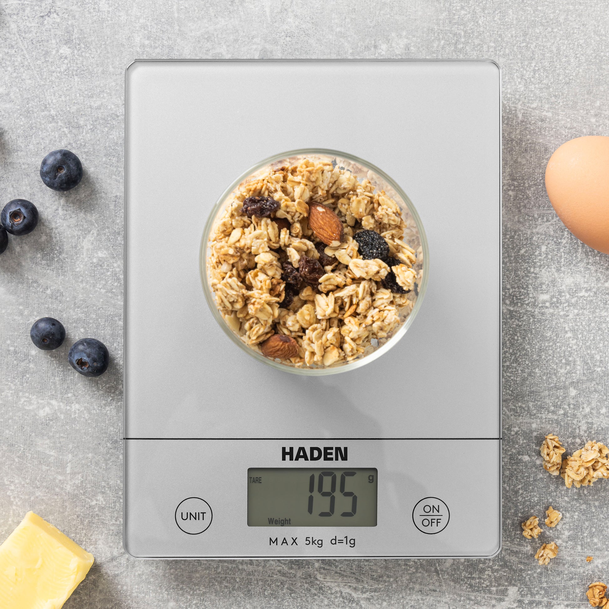 Silver Digital 5kg Slim Line Kitchen Scales Kitchen Sabichi Homewares Ltd