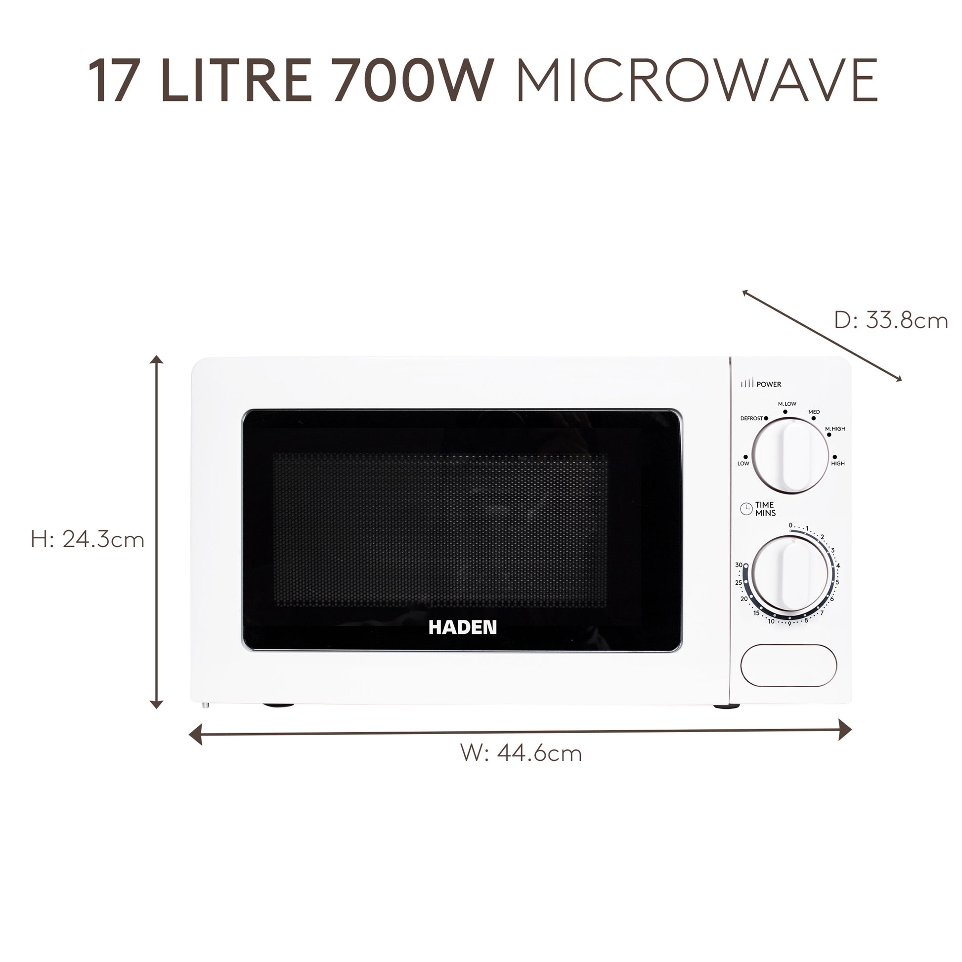 Haden 17L White Microwave Microwave Ovens Haden