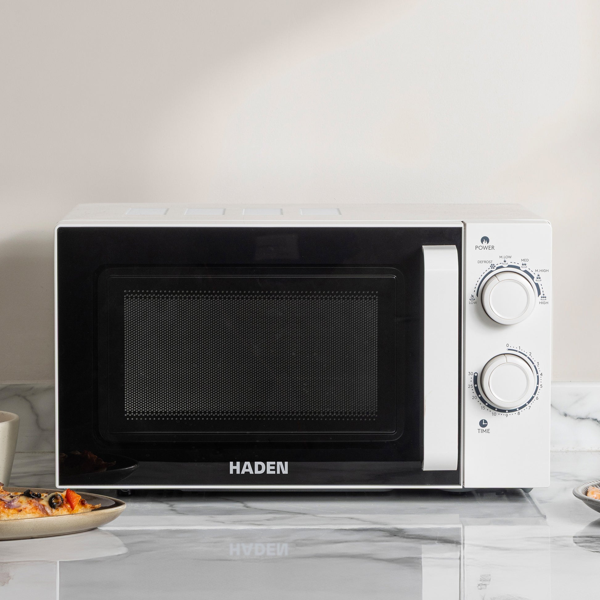 Haden 20L White Stainless Steel Interior Microwave Microwave Ovens Haden