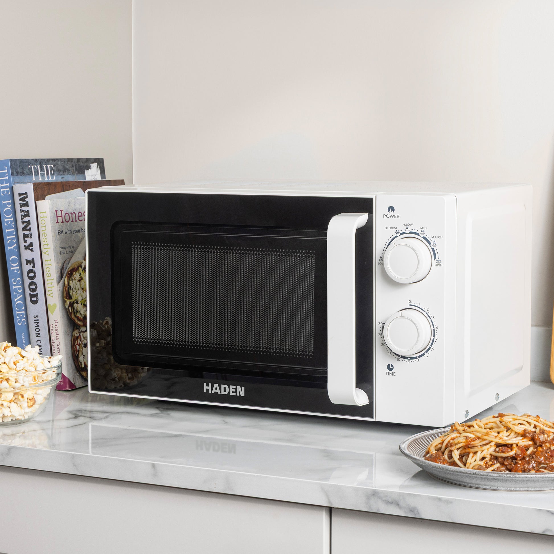 Haden 20L White Stainless Steel Interior Microwave Microwave Ovens Haden